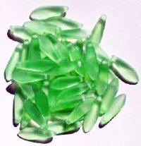 50 5x16mm Matte Transparent Light Green Dagger Beads